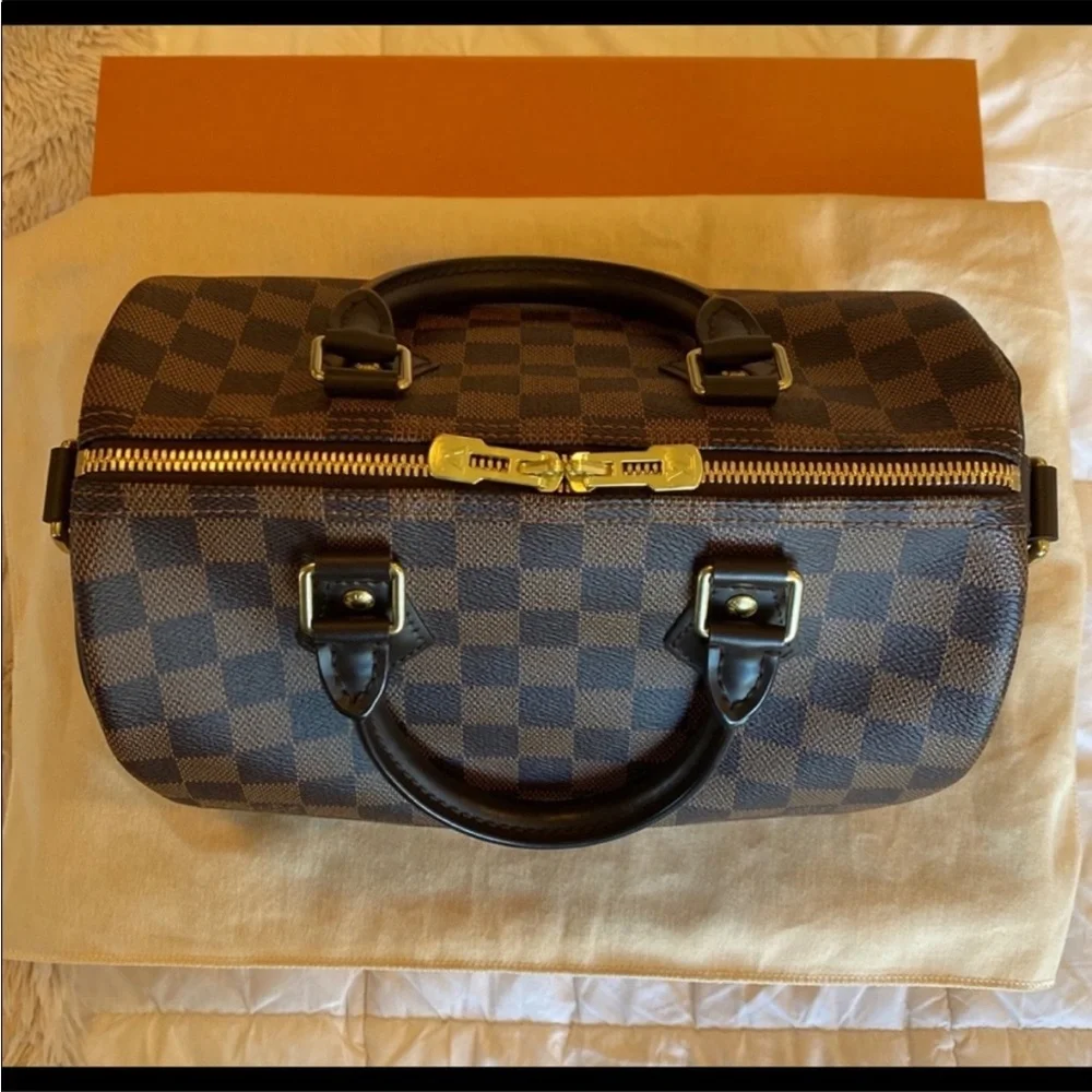SOLD!!! SOLD!!! SOLD!!! SOLD!!! LOUIS VUITTON SPEEDY BANDOULIÈRE 25 DAMIER EBENE - Picture 10 of 17